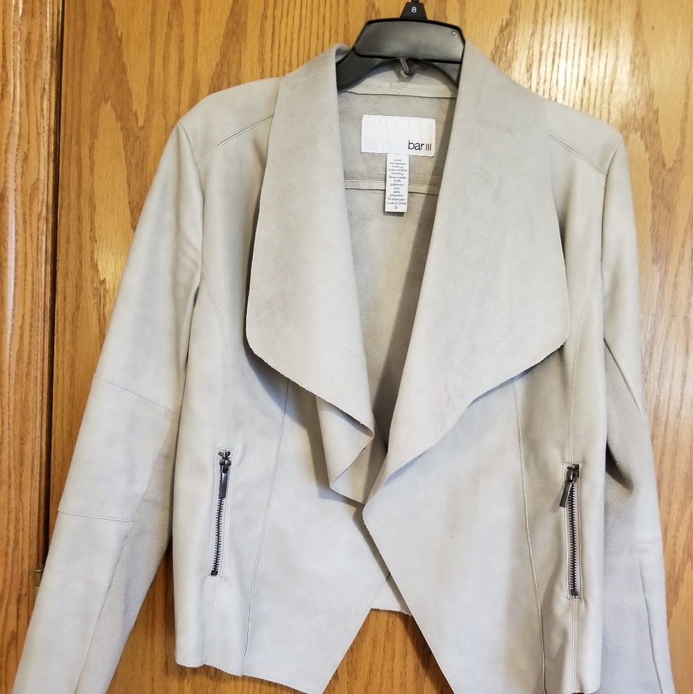 Leather and fabric fashion jacket